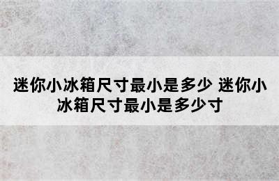 迷你小冰箱尺寸最小是多少 迷你小冰箱尺寸最小是多少寸